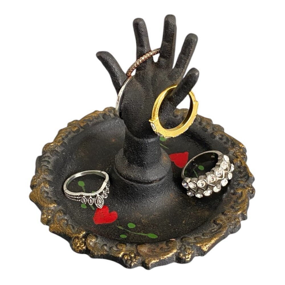 Wilton Black and Gold Hand Ring Holder Tray